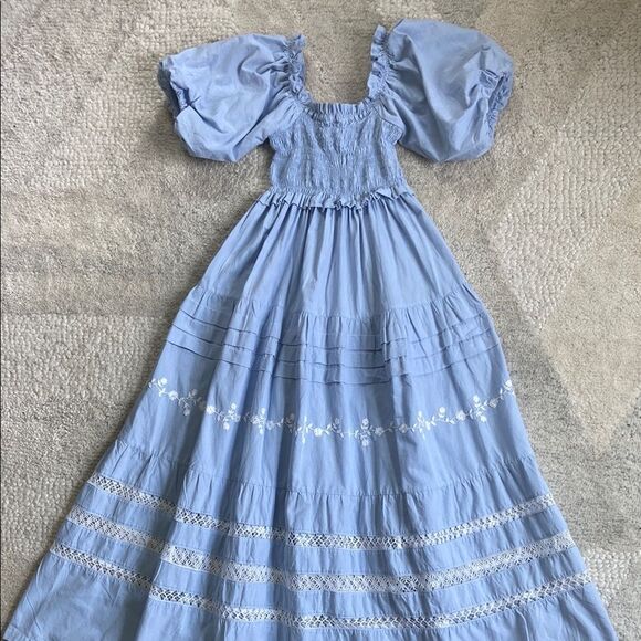 Mi Golondrina Luisa Maxi Dress Blue - Picture 4 of 13